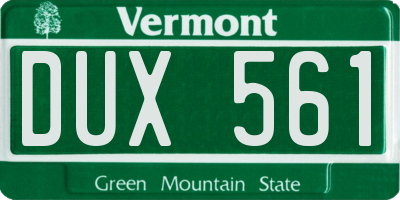 VT license plate DUX561