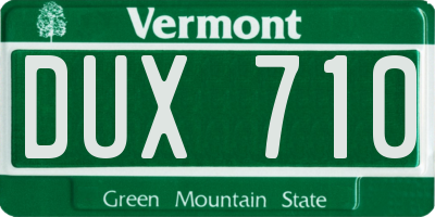 VT license plate DUX710