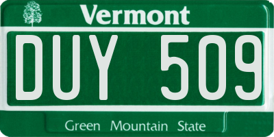 VT license plate DUY509