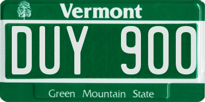 VT license plate DUY900