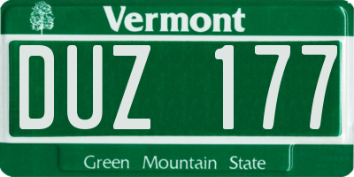 VT license plate DUZ177