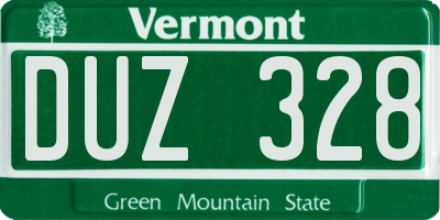 VT license plate DUZ328