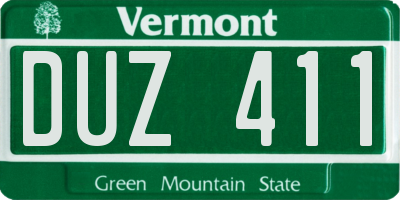 VT license plate DUZ411