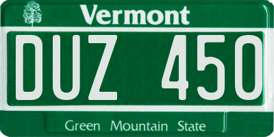 VT license plate DUZ450