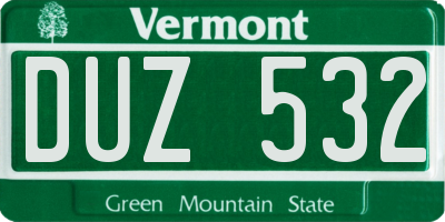 VT license plate DUZ532