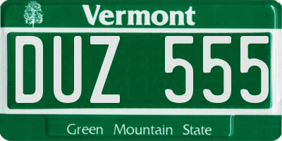 VT license plate DUZ555