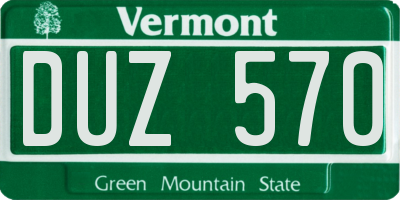 VT license plate DUZ570