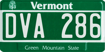 VT license plate DVA286