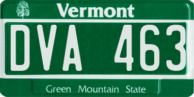 VT license plate DVA463