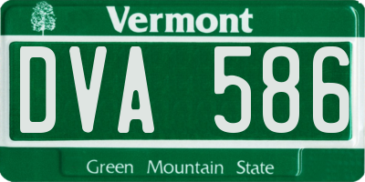 VT license plate DVA586