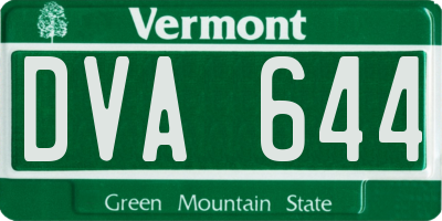 VT license plate DVA644