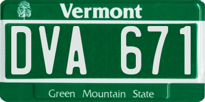 VT license plate DVA671