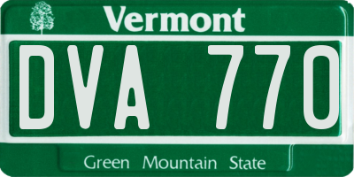 VT license plate DVA770