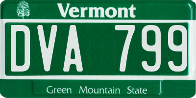 VT license plate DVA799