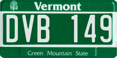 VT license plate DVB149