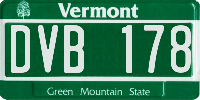 VT license plate DVB178