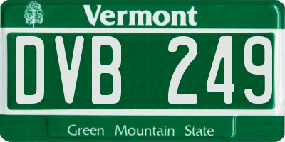 VT license plate DVB249