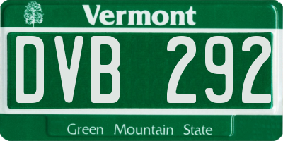 VT license plate DVB292