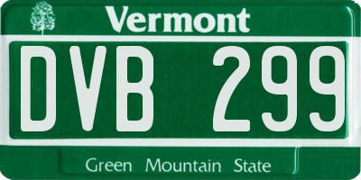 VT license plate DVB299