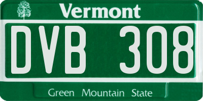 VT license plate DVB308