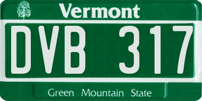 VT license plate DVB317