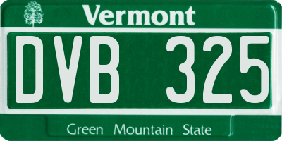 VT license plate DVB325