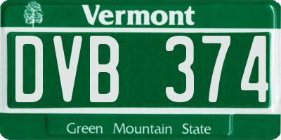 VT license plate DVB374