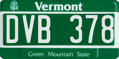 VT license plate DVB378