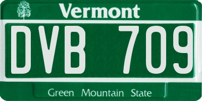 VT license plate DVB709