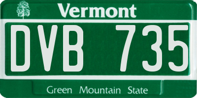 VT license plate DVB735