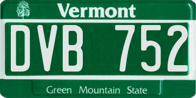 VT license plate DVB752