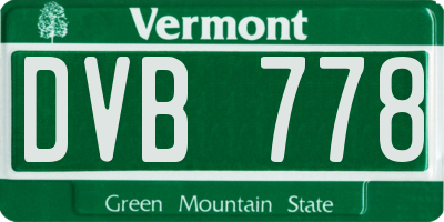 VT license plate DVB778