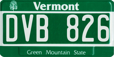 VT license plate DVB826