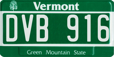 VT license plate DVB916