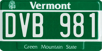 VT license plate DVB981