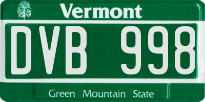 VT license plate DVB998