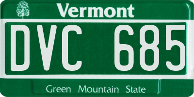 VT license plate DVC685