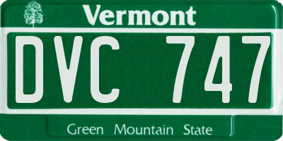 VT license plate DVC747
