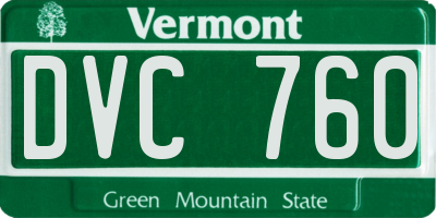 VT license plate DVC760