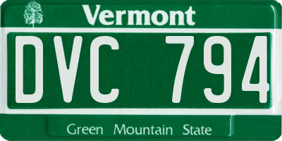 VT license plate DVC794