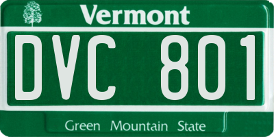 VT license plate DVC801