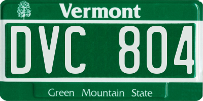 VT license plate DVC804