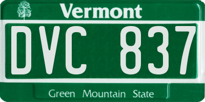 VT license plate DVC837
