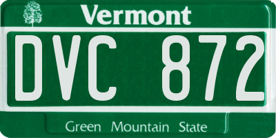 VT license plate DVC872