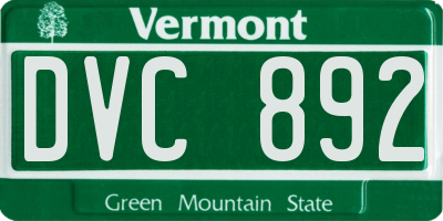 VT license plate DVC892