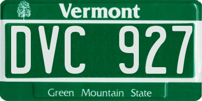 VT license plate DVC927