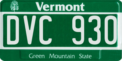 VT license plate DVC930