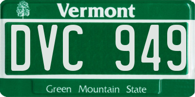 VT license plate DVC949