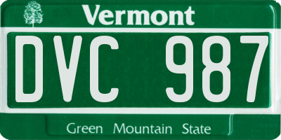 VT license plate DVC987