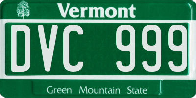 VT license plate DVC999